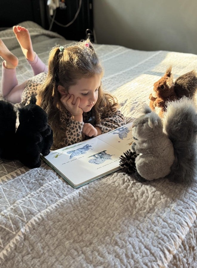 ماوجولان مجموعة ماو جو لان من 3 قطع من حيوانات السنجاب المحشوة، ألعاب سنجاب قطيفة واقعية بالجملة، 7 بوصات، دمى قطيفة رائعة ورقيقة مستوحاة من الغابة، هدية للأطفال، الأولاد، البنات، ومحبي حيوانات الغابة. - Image 2